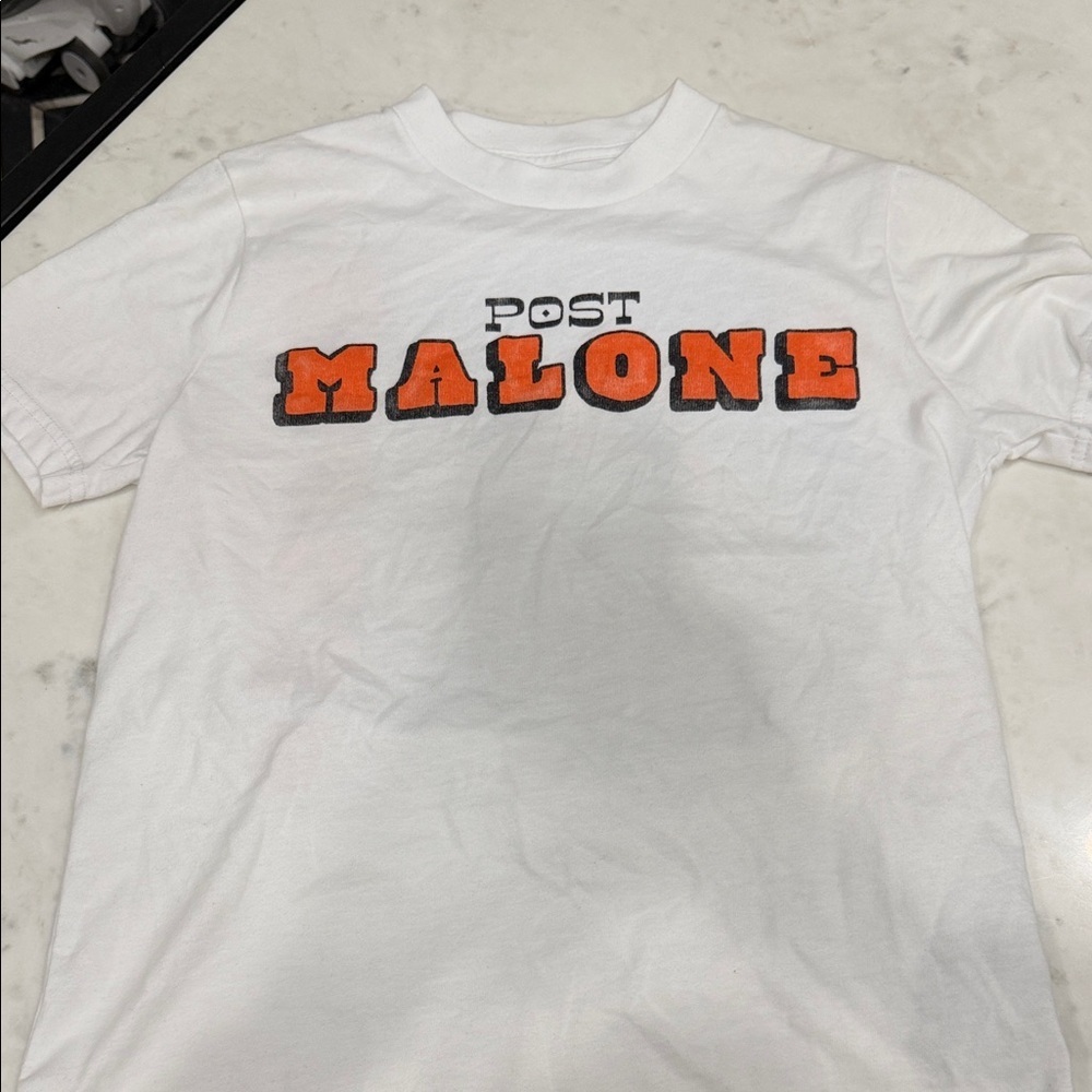 Abercrombie Kids White Tee with Orange and Black Print